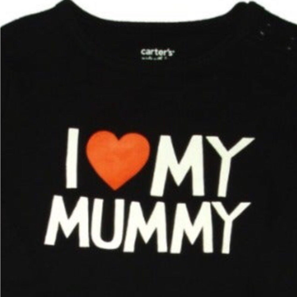 Halloween I Heart My Mummy Bodysuit Boys Girls Baby Children